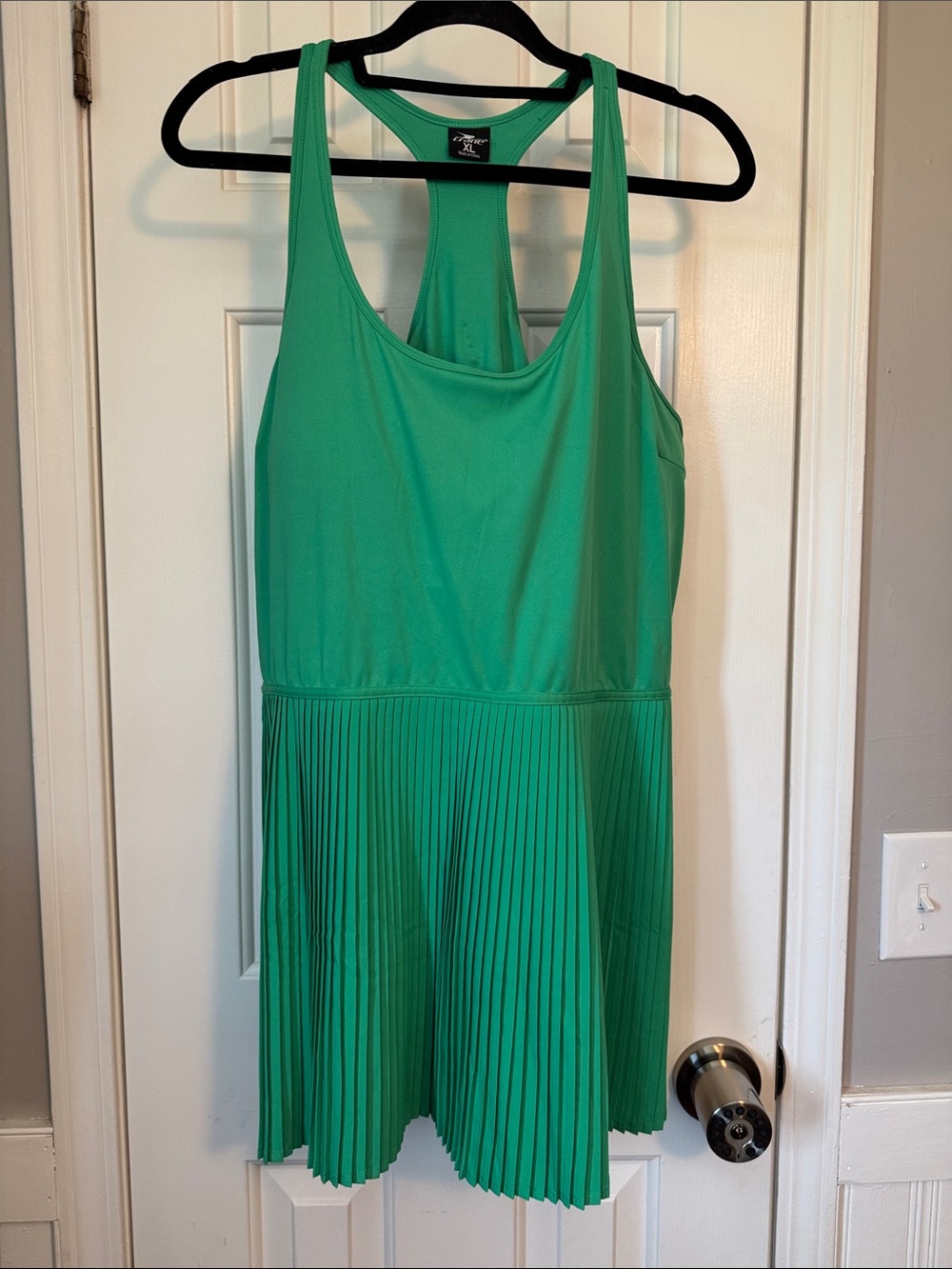 Bright Green Racerback Pleated Mini Dress - Athletic-Inspired